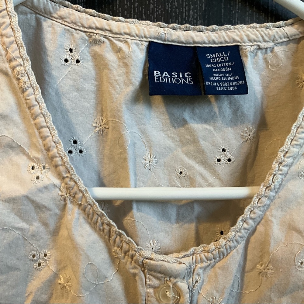 Basics Edition Cottagecore Eyelet Button Down Top… - image 2